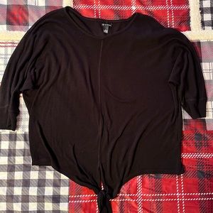 Women’s black tie front shirt